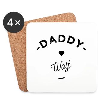 Daddy wolf - Dessous de verre (lot de 4) - blanc - Devant