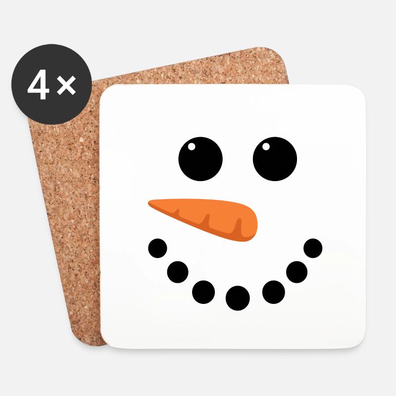 Schneemann - Untersetzer (4er-Set) - Weiß