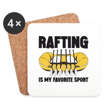 Rafting Is My Favorite Sport Boating Mountains - Coasters (set of 4) - white - Front