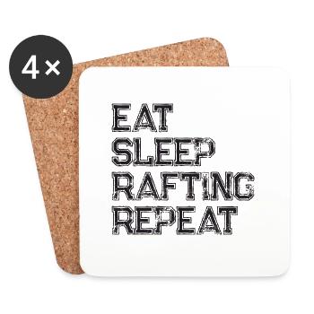 Eat Sleep Rafting Repeat Boot fahren Bootfahren - Untersetzer (4er-Set) - Weiß - Vorne