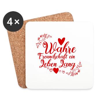 Freundschaft ein leben lang - Untersetzer (4er-Set) - Weiß - Vorne