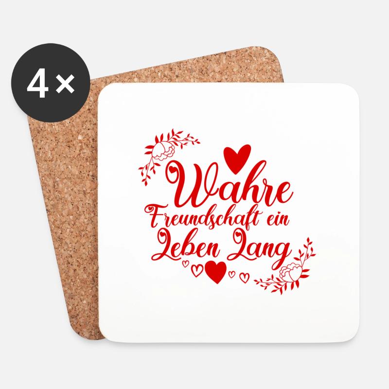 Freundschaft ein leben lang - Untersetzer (4er-Set) - Weiß