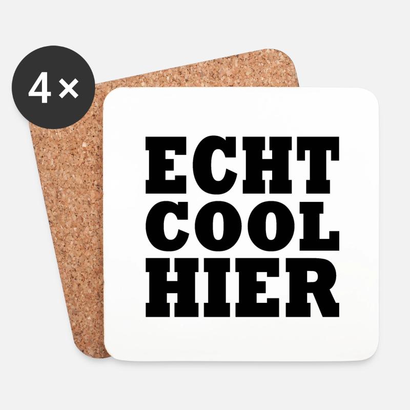 Echt cool hier - Untersetzer (4er-Set) - Weiß