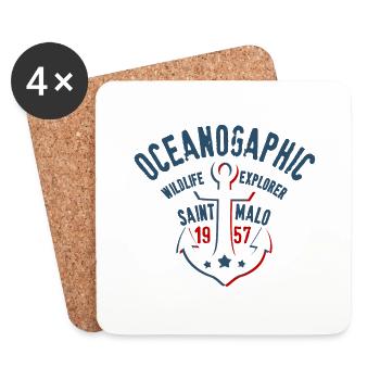 Oceanographic St Malo Wildlife explorer - Coasters (set of 4) - white - Front