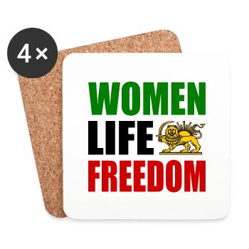 Women life freedom - Dessous de verre (lot de 4) - blanc - Devant