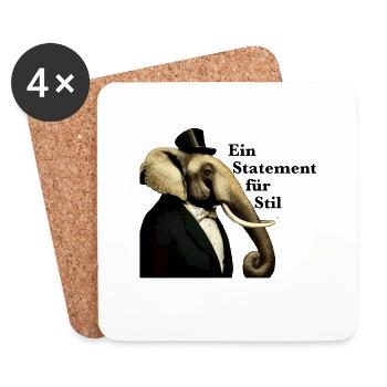 Ein Statement Für Steel Elefanten Design geschenk - Untersetzer (4er-Set) - Weiß - Vorne