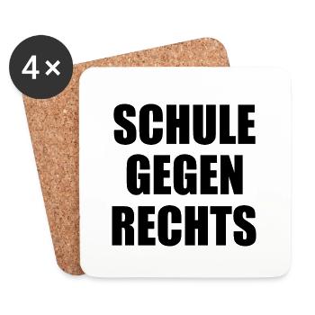 Schule gegen rechts - Untersetzer (4er-Set) - Weiß - Vorne