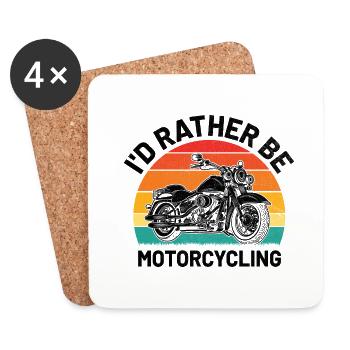 Ich wäre lieber Motorradfahren, Motorradfahrer, Motorradfahrer, Motorradfahren, Motorradfahren, - Untersetzer (4er-Set) - Weiß - Vorne