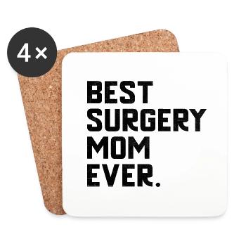 Beste Chirurgie Mutter aller Zeiten Chirurg Chirurgischer Arzt Surg - Untersetzer (4er-Set) - Weiß - Vorne