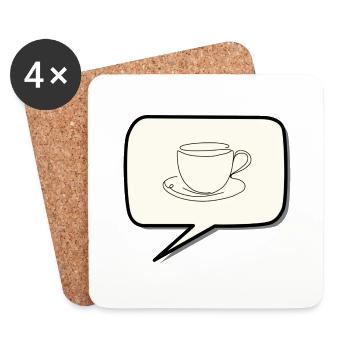 Coffee cup - Coasters (set of 4) - white - Front