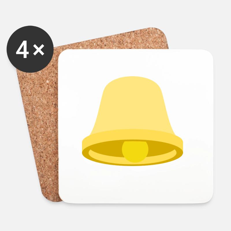 Icône de la clochette jaune – Minimal - Dessous de verre (lot de 4) - blanc