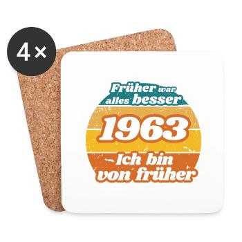 Früher war alles besser - 1963 geboren, Geburtstag - Untersetzer (4er-Set) - Weiß - Vorne