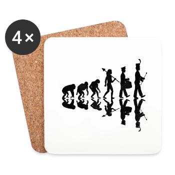Marching Band Evolution Instruments de marche drôles - Dessous de verre (lot de 4) - blanc - Devant