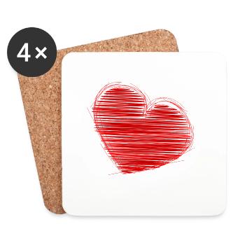 COUPLE. JUST MARRIED. Bachelorette party. VALENTINE'S DAY. LOVE. - Coasters (set of 4) - white - Front