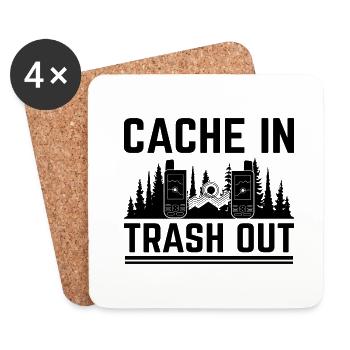 Géocaching Géocache Géocacher Funny Geocacher Sayi - Dessous de verre (lot de 4) - blanc - Devant