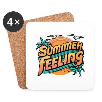Summer feeling - Coasters (set of 4) - white - Front