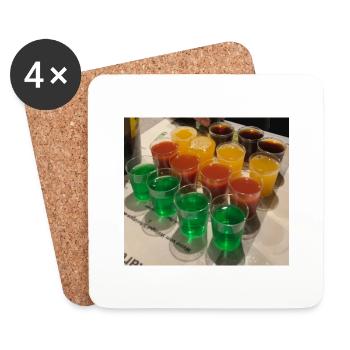 Alkohol Schnaps - Untersetzer (4er-Set) - Weiß - Vorne