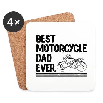 Bester Motorrad Papa aller Zeiten Motorradfahrer Biker Motorrad - Untersetzer (4er-Set) - Weiß - Vorne