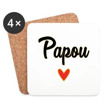 PAPUAN. DAD. FATHER'S DAY. HAPPY FATHER'S DAY - Coasters (set of 4) - white - Front