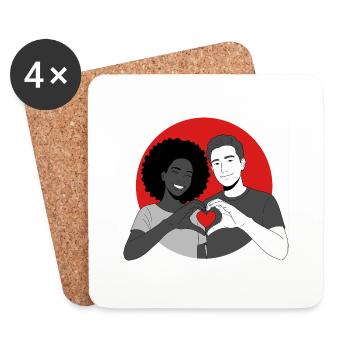 L’amour est l’amour - Dessous de verre (lot de 4) - blanc - Devant