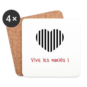 WEDDING. BRIDE-TO-BE. Bachelorette party. TEAM. TEAM MARIEE - Coasters (set of 4) - white - Front