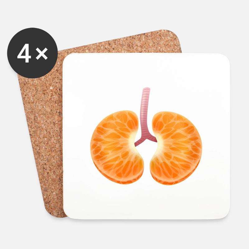 Tangerine lung - Coasters (set of 4) - white