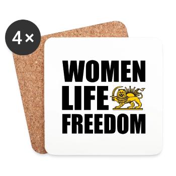 Women life freedom - Dessous de verre (lot de 4) - blanc - Devant
