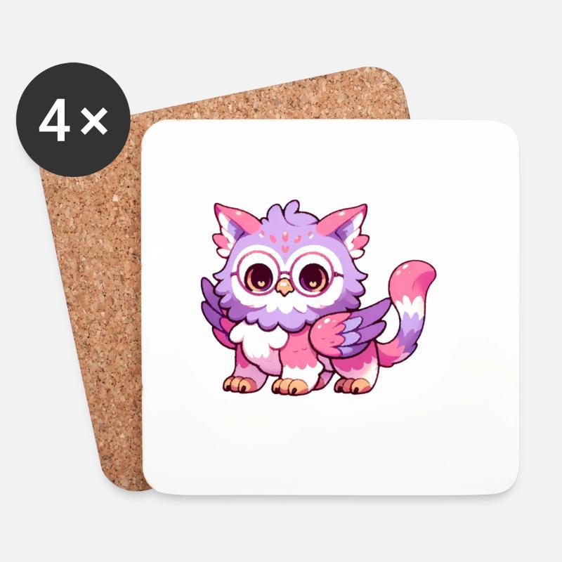 Chibi Nyx - Dessous de verre (lot de 4) - blanc