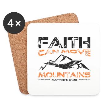 Faith can move Mountains, christliches Geschenk. - Untersetzer (4er-Set) - Weiß - Vorne