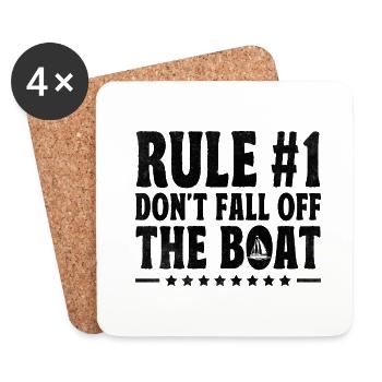 Regel # Fallen Sie nicht vom Boot Paddelboot - Untersetzer (4er-Set) - Weiß - Vorne