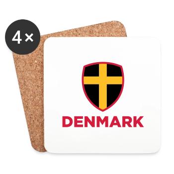Drapeau national du Danemark - Dessous de verre (lot de 4) - blanc - Devant