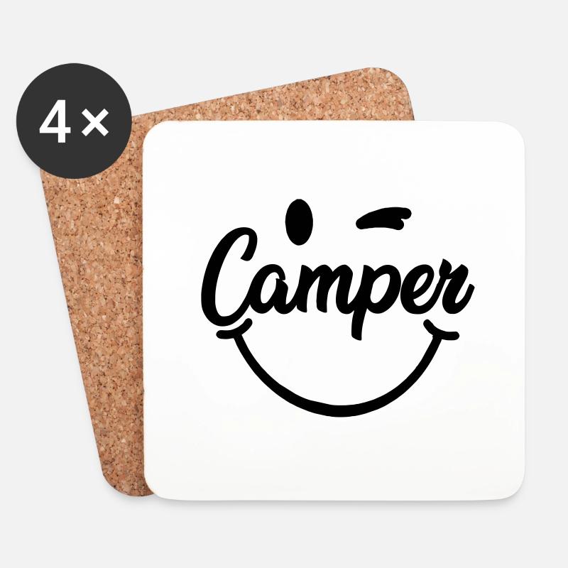 Camping - Untersetzer (4er-Set) - Weiß
