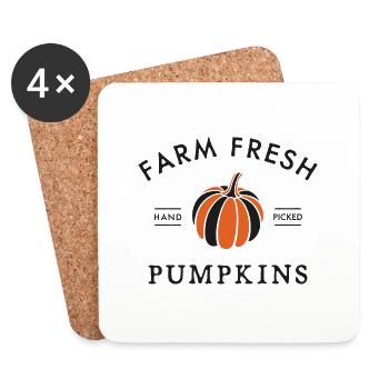Pumpkins Kürbisse Farm Fresh Pumpkins - Untersetzer (4er-Set) - Weiß - Vorne