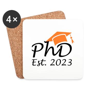 Degree Doctor PhD Est 2023 - Coasters (set of 4) - white - Front