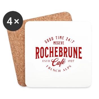 Rochebrune cafe Megève French Alps - Coasters (set of 4) - white - Front
