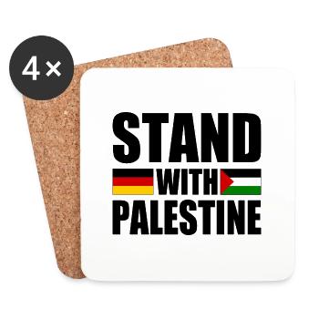 Stand with palestine - Dessous de verre (lot de 4) - blanc - Devant