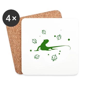 Salamander - Amphibie Tier - Untersetzer (4er-Set) - Weiß - Vorne