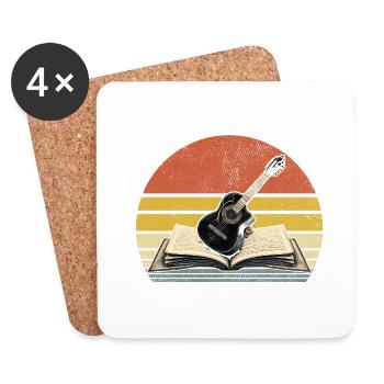 Professeur de musique rétro Classe Musicien Enseignement - Dessous de verre (lot de 4) - blanc - Devant