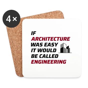 Architect Architecture Student Architectural Funny - Coasters (set of 4) - white - Front