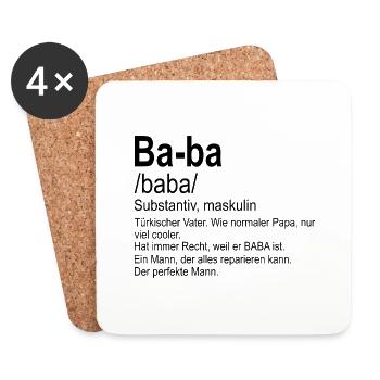 Türkischer Baba | Vatertagsgeschenk EN IYI BABA - Untersetzer (4er-Set) - Weiß - Vorne