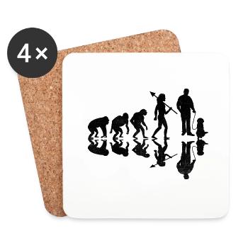 Tiersitter Evolution Haustiersitter Hundesitter Hund W - Untersetzer (4er-Set) - Weiß - Vorne