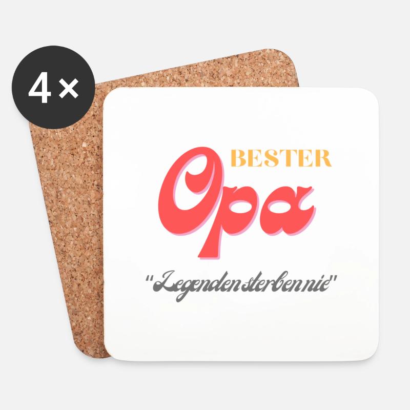 Bester opa - Untersetzer (4er-Set) - Weiß