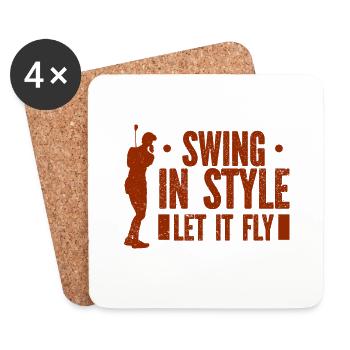 Golf - Golfclub Goldspieler Birdie Elite Luxus - Untersetzer (4er-Set) - Weiß - Vorne