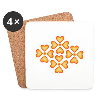Années 70 Fleur Motif Rétro Hippie Fleurs Puissance - Dessous de verre (lot de 4) - blanc - Devant