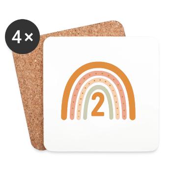 Second Birthday Rainbow - Coasters (set of 4) - white - Front