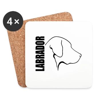 LABRADOR Profil Hund Hunde Wilsigns Labbi - Untersetzer (4er-Set) - Weiß - Vorne