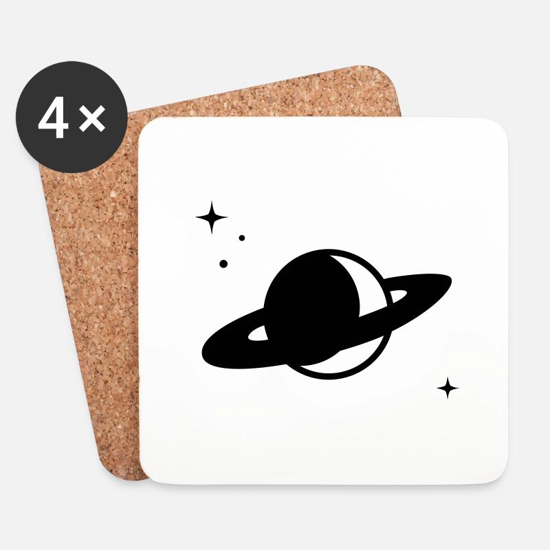 Saturn - Coasters (set of 4) - white