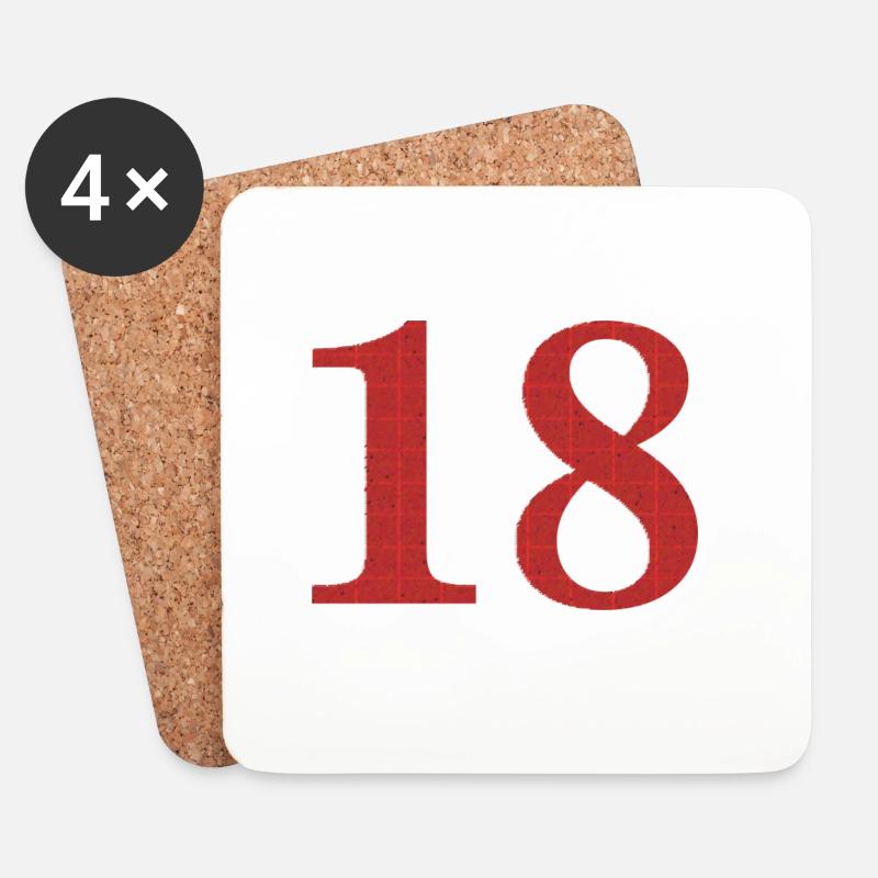 18 Geburtstag - Untersetzer (4er-Set) - Weiß