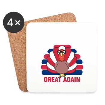 Make Thanksgiving Great Again Famille républicaine - Dessous de verre (lot de 4) - blanc - Devant