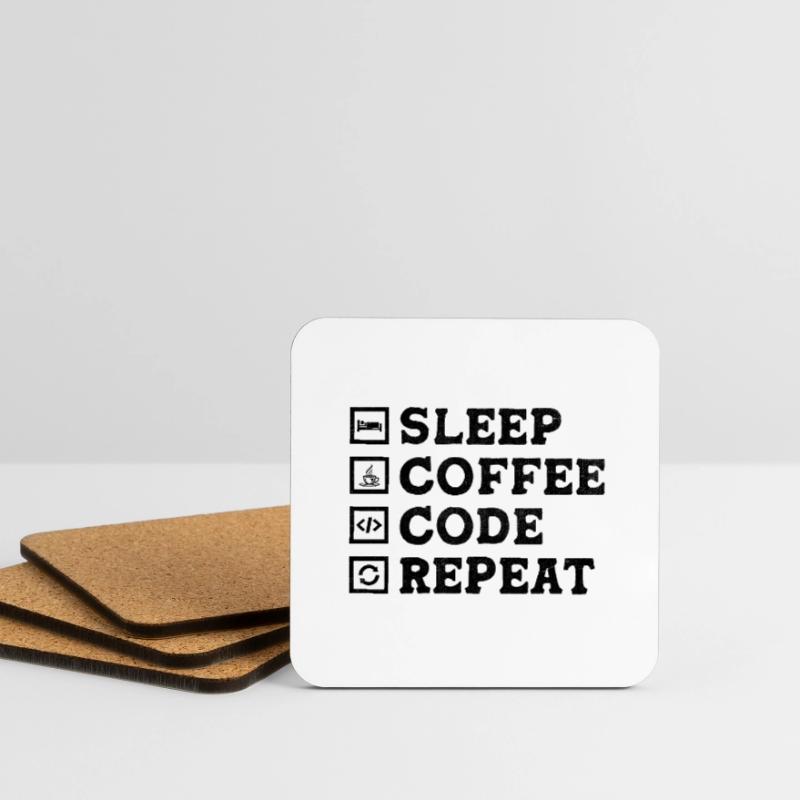 Coffee Coding Programmer Coder Developer Nerd Coff Coasters (set of 4)